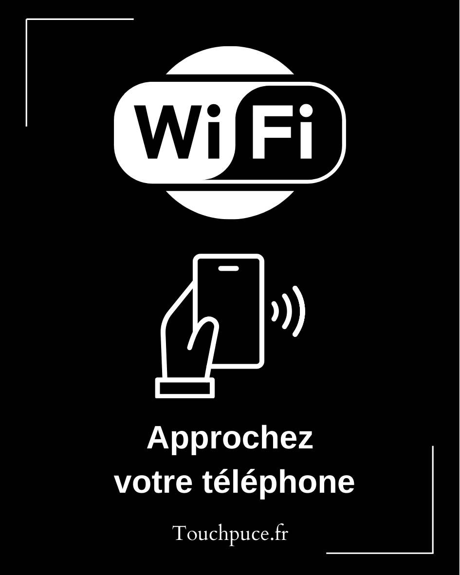 Plaques WiFi Noires | Noir Plaques WiFi | touchpuce